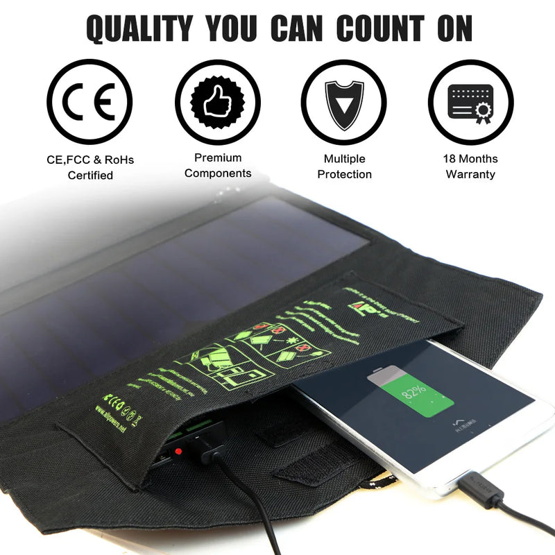 Solar panel 5V 21W Portable Phone Charger Solar Charger Dual USB Output Mobile Solar Battery Charger