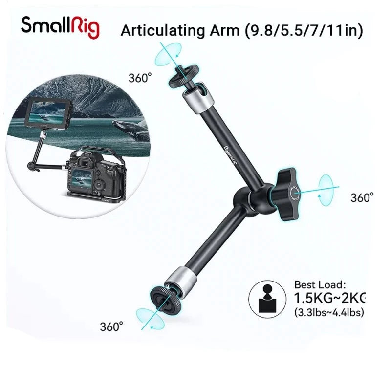 SmallRig 9.5 inch Articulating Rosette Arm W 1/4" Threaded Universal Magic Arm