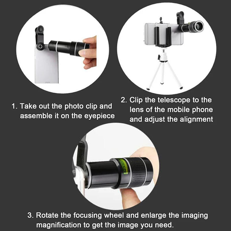 20X Zoom HD Universal Smartphone Optical Camera Telephoto Clip Telescope Lens