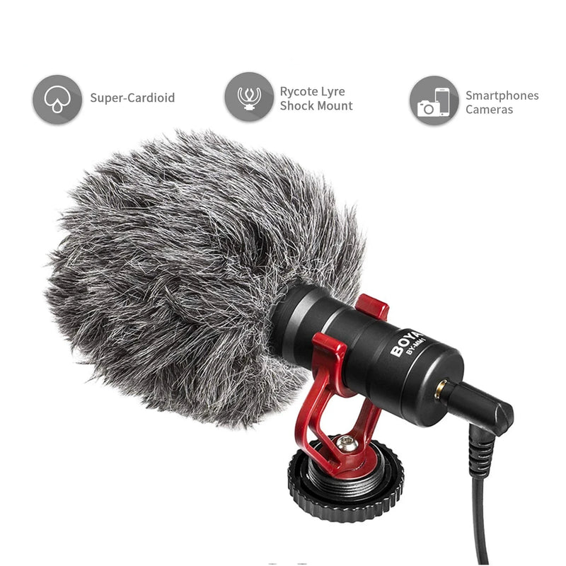 BOYA BY-MM1 Professional Cardioid Shotgun Microphone for iPhone, Android, Smartphone & PC