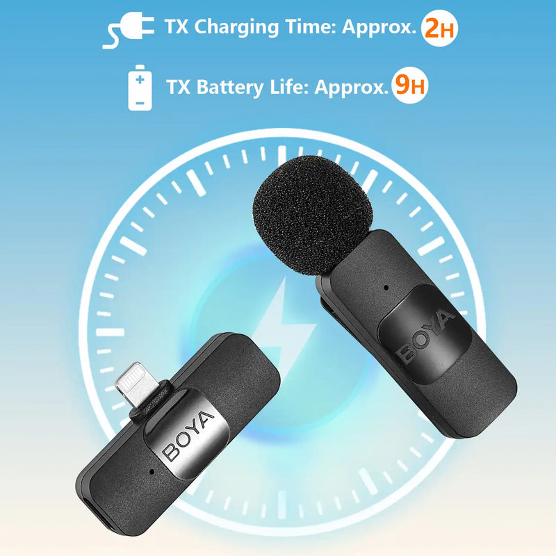 BOYA BY-V Professional Wireless Lavalier Mini Microphone for iPhone, iPad & Android Live Broadcast