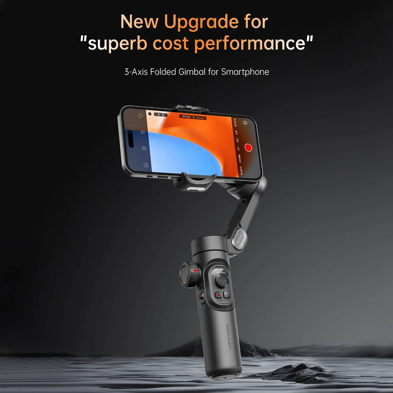 AOCHUAN 3-Axis Handheld Gimbal Stabiliser for Smartphone with Fill Light