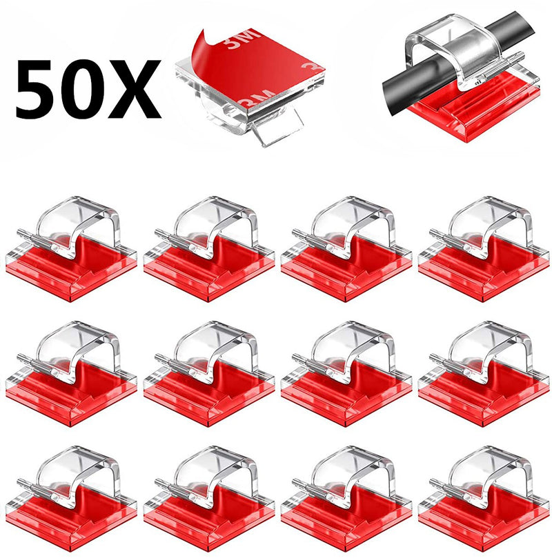 10/20/50PCS Cable Organizer Clips Wire Winder Holder Earphone Mouse Cord Clip Protector