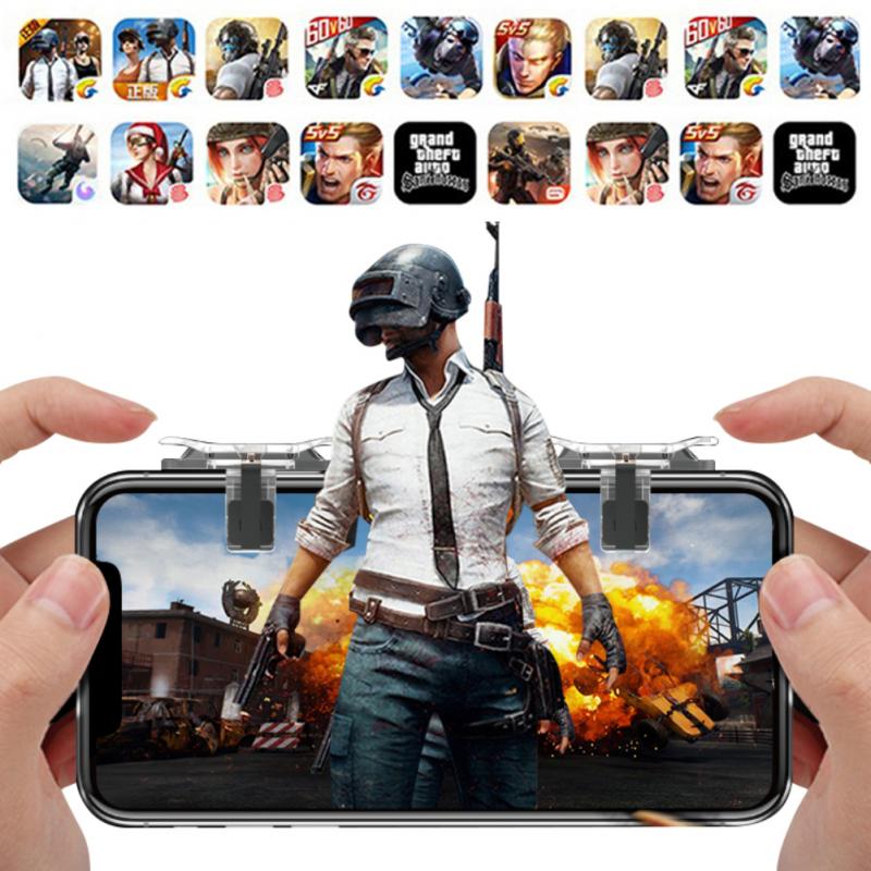 2PCS Gaming Trigger for Mobile Phone PUBG L1R1 Shooter Controller