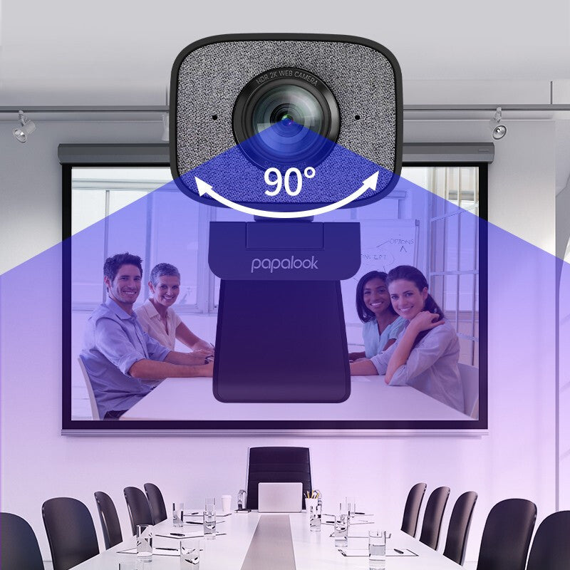 60FPS 2K Webcam PC, PA930 HDR Streaming Live Web Camera with Dual ANC Stereo Mic 90Degree Angle