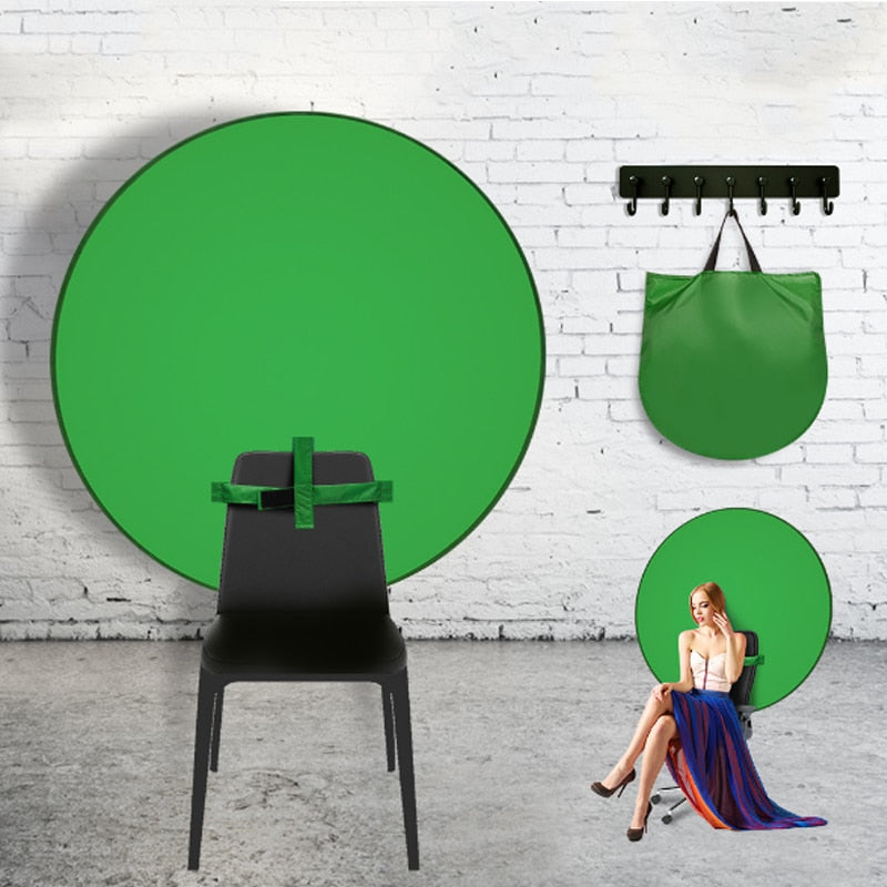 75/110/142cm Portable Collapsible Green Screen Backdrop Background Chair Strap Background