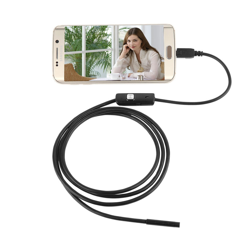7mm Inspection Pipe 1m 2m Endoscope Waterproof Mini USB Camera Snake Tube with 6 LED Borescope For