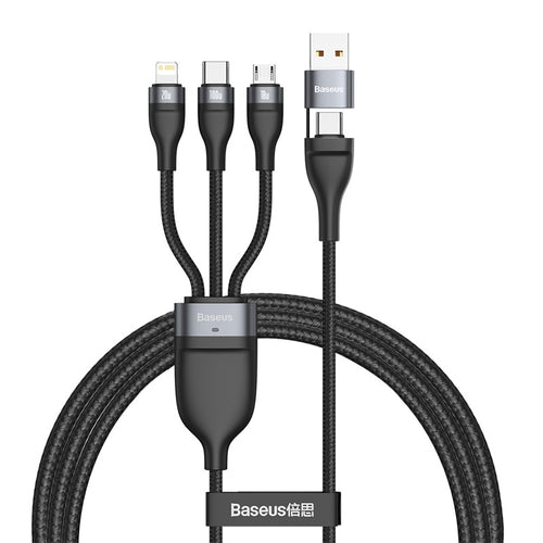 Baseus 3 in 1 USB C Cable for iPhone 13 12 Pro 11 XR Charger Cable 100W Micro USB Type C Cable