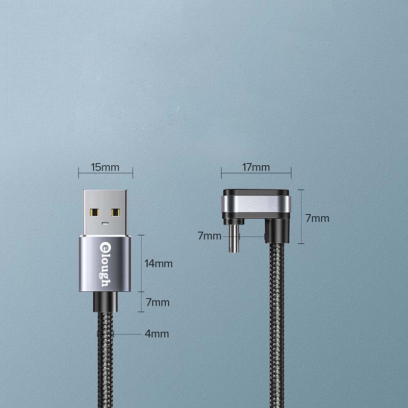 USB Type C Cable 2.4A 90 Degree Elbow Data Games C Type Fast Charging Cable Redmi Wire for Charging