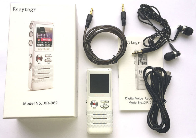 Escytegr DN006 Double Microphone Noise Reduction Recording 16GB Audio Voice Recorder Pen Music
