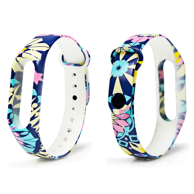 Fashion Colorful Varied Flowers Miband 2 Strap Silicone wristband Replacement pulsera correa mi band