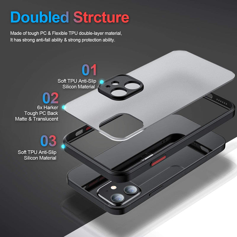 Shockproof Bumper Clear Phone Case for iPhone Soft Silicon Matte Hard Cover