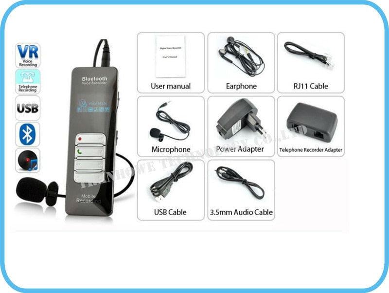 NEW 4GB Professional Wireless Bluetooth USB Voice Recorder with MP3 Player function