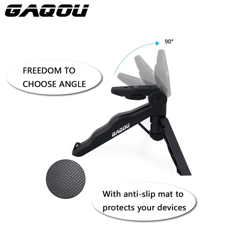 GAQOU Universal Mini Tripod 90" Rotation Desktop &amp; Handle Stabilizer For Mobile Phone Camera