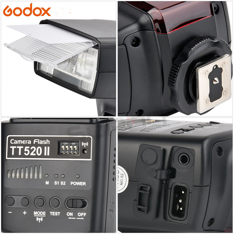 Godox TT520 II Flash TT520II with Build-in 433MHz Wireless Signal +Color Filter Kit for Canon