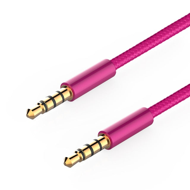 Jack 3.5mm AUX Cable Audio Cable 3.5 mm Jacks Speaker Cable 4 Poles Nylon Braided Headphones