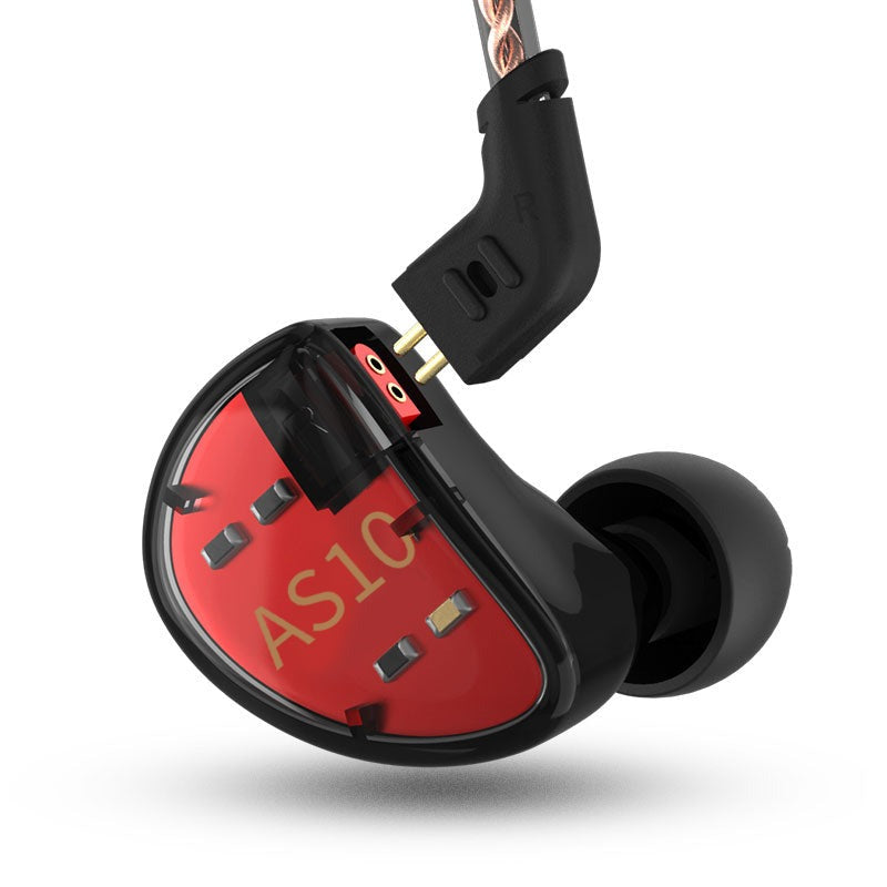 KZ AS10 Headphones 5BA Balanced Armature Driver HIFI Bass Earphones In Ear Monitor Noise Cancelling