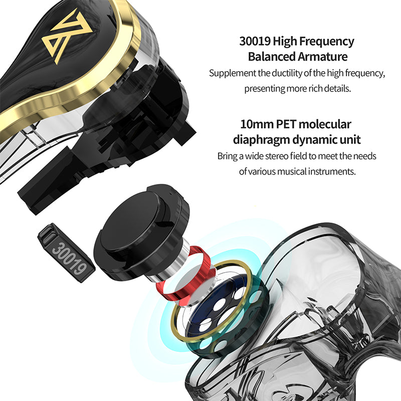 KZ SK10 Pro TWS Earphones Bluetooth-compatible 5.2 Wireless Hybrid HiFi Earbuds Noise Cancelling