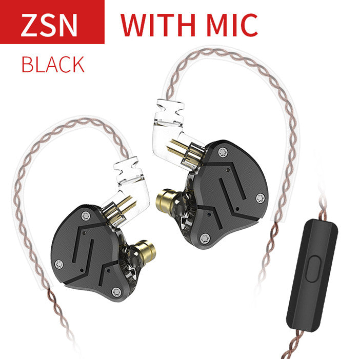 KZ ZSN Metal Headphones 1BA+1DD HIFI Bass Earbuds In Ear Monitor Earphones Noise Cancelling Headset