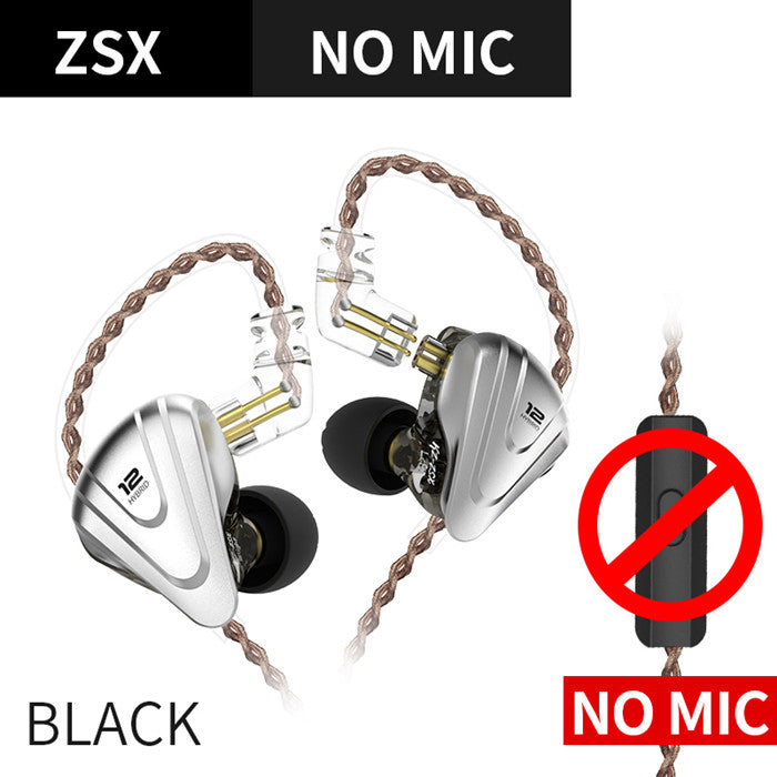 ZSX Metal Earphones 5BA+1DD Hybrid Technology 12 Driver HIFI Bass Earbuds In Ear Monitor Headphones