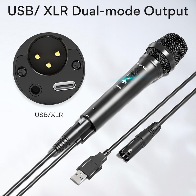 Professional USB/XLR Microphone Dual Mode Dynamic Studio Computer Mic for Singing HD300