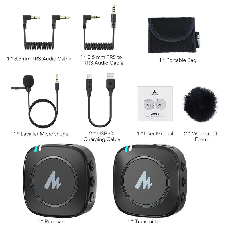 Wireless Microphone 2.4G Stable Transmission Built-in Handheld Mic/External Lavalier Mic