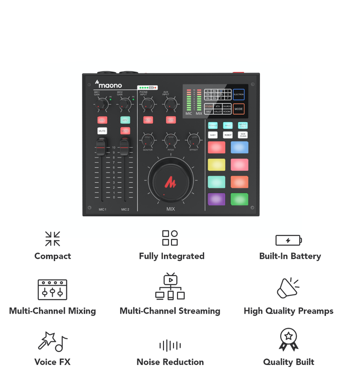 MAONOCASTER AU-AM100 Portable All-In-One Podcast Production Studio