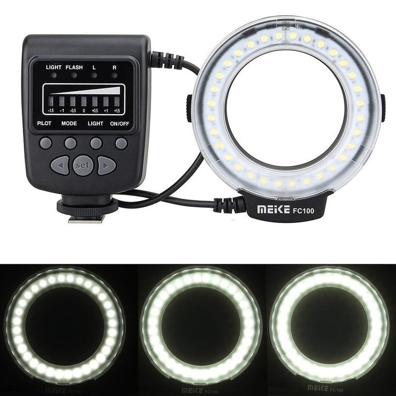 FC-100 FC100 Manual LED Macro Ring Flash Light with 7 Adapter Ring