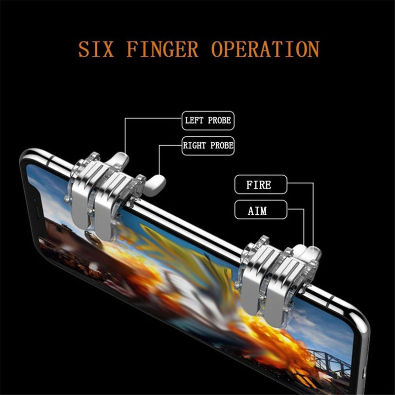 Metal Smartphone Mobile Gaming Trigger for PUBG Mobile Gamepad Fire Aim Button L1R1