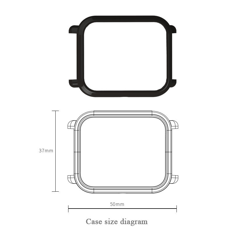 Mijobs 20mm Silicone Wrist Strap Protective Case Cover Plastic PC Shell for Huami Xiaomi Amazfit