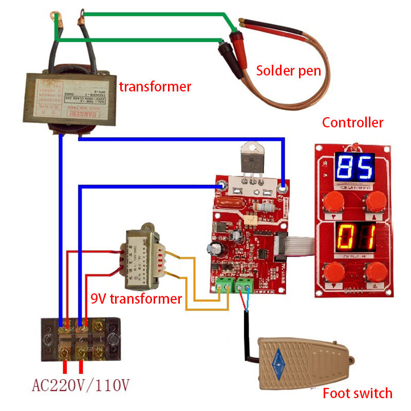 NY-D04 DIY Spot Welding Machine Transformer Controller Control Panel Board Adjust Time Current