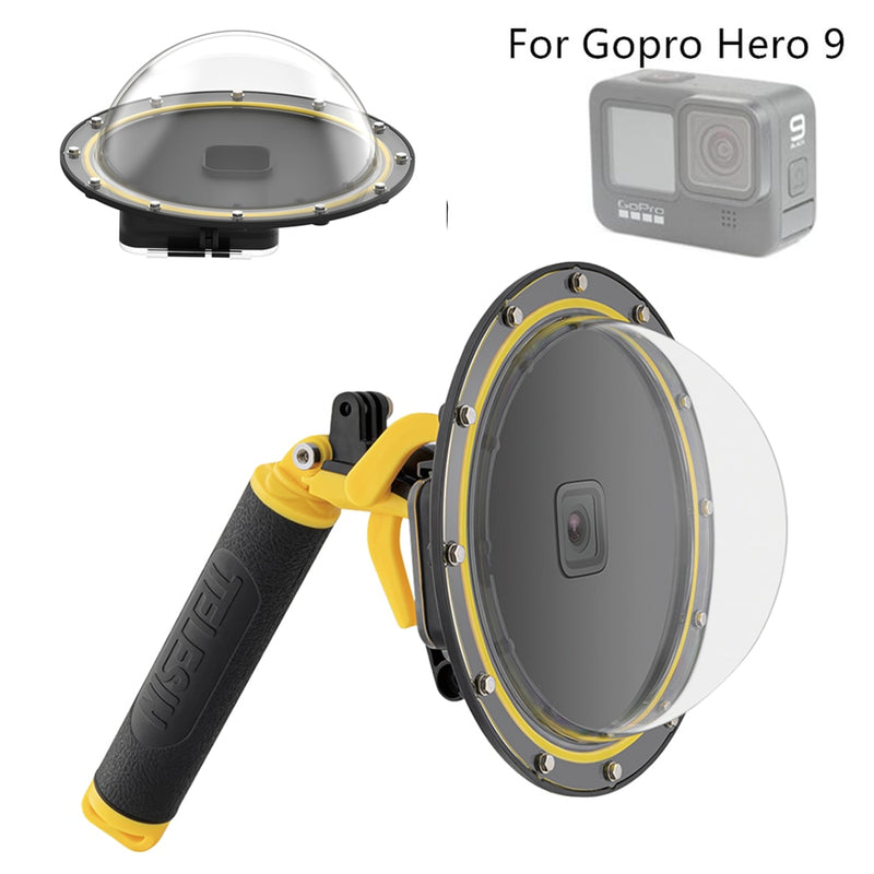 Waterproof Accessories Diving Hood Dome+Handheld Monopod Bobber Floating Mount