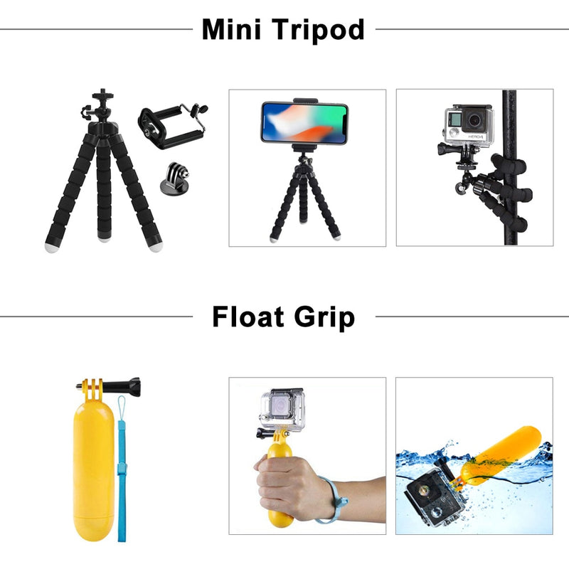 ORBMART for GoPro Accessories Set for Go Pro Hero 10 9 8 7 6 5 4 Black Mount for Yi 4k Mijia Case
