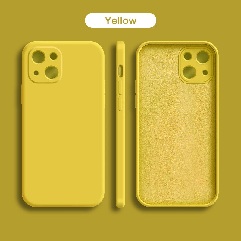 Original Square Liquid Silicone Phone Case For iPhone Full Lens Protection Cover