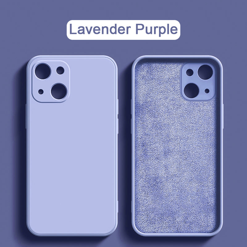 Original Square Liquid Silicone Phone Case For iPhone Full Lens Protection Cover