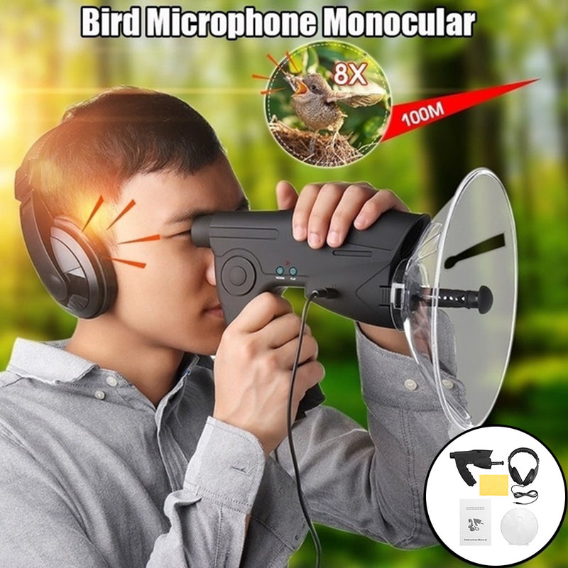 Remote Sound Collector/Telescope 8X Magnification Ear Recording Sound Amplifier Spy Device Observing