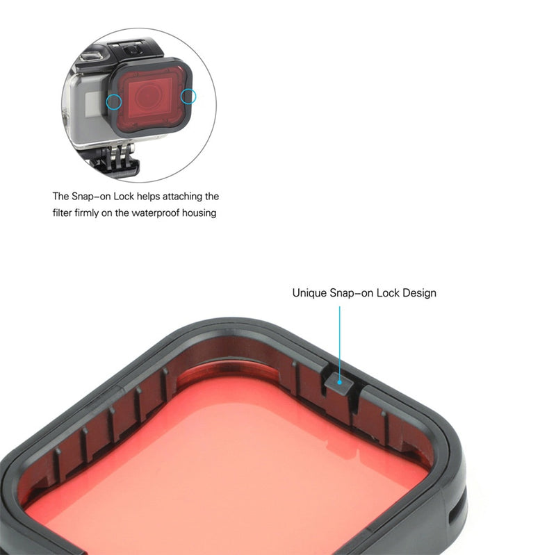 SOONSUN 3-Pack Filters Kit Red Magenta Snorkel Scuba Camera Lens Color Filter for GoPro HERO 5 6 7
