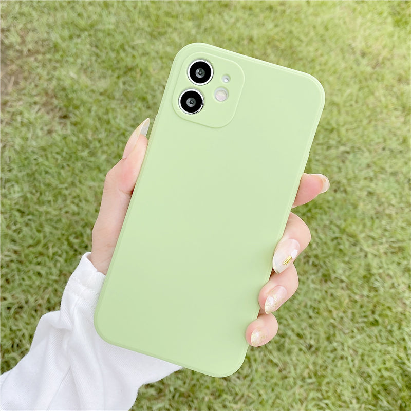 Soft Silicone Candy Colour Phone Case Mini Camera Protection XS XR 7 8 Plus SE2020 Matte Shockproof