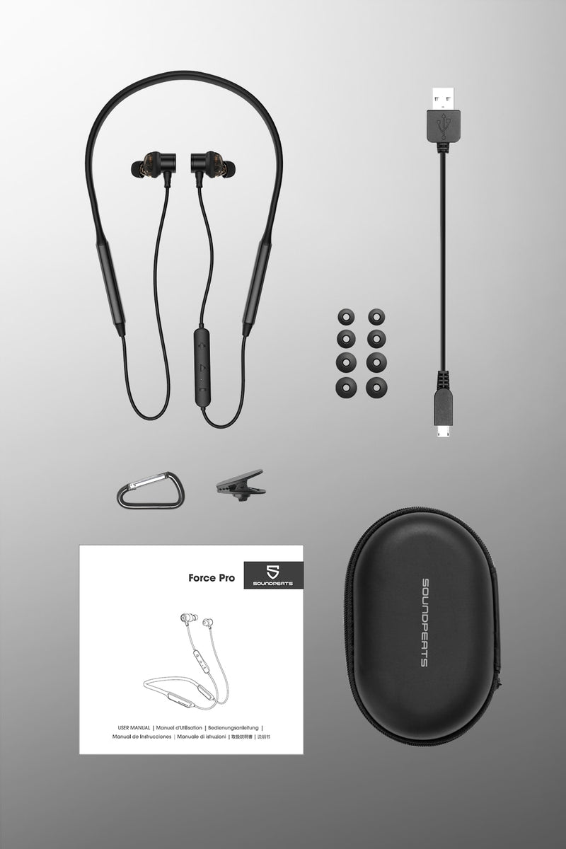 Force Pro Bluetooth Wireless Earphones CVC Built-in Mic Stereo Super Bass Earbuds 22H Player