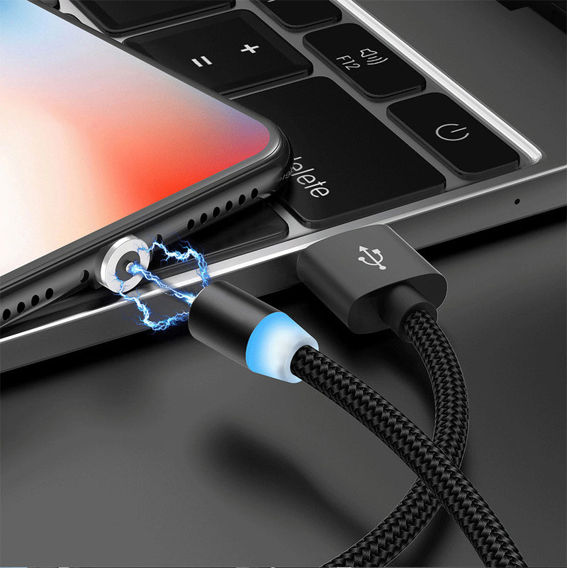 Suhach 1m 2m Magnetic Cable LED Micro usb Type C Magnetic usb Charging Cable For iPhone X 7 8 XS Max