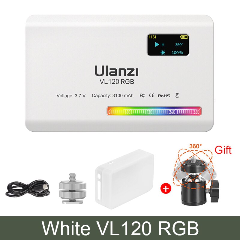 VIJIM VL120 RGB Video Light LED Camera Light Full Color 3100mAh Dimmable 2500K-9000K