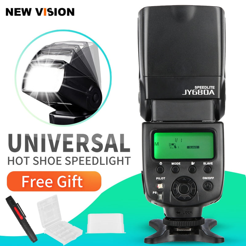 VILTROX JY-680A Universal LCD Flash Speedlight for Canon Nikon Pentax Olympus Cameras,with Free