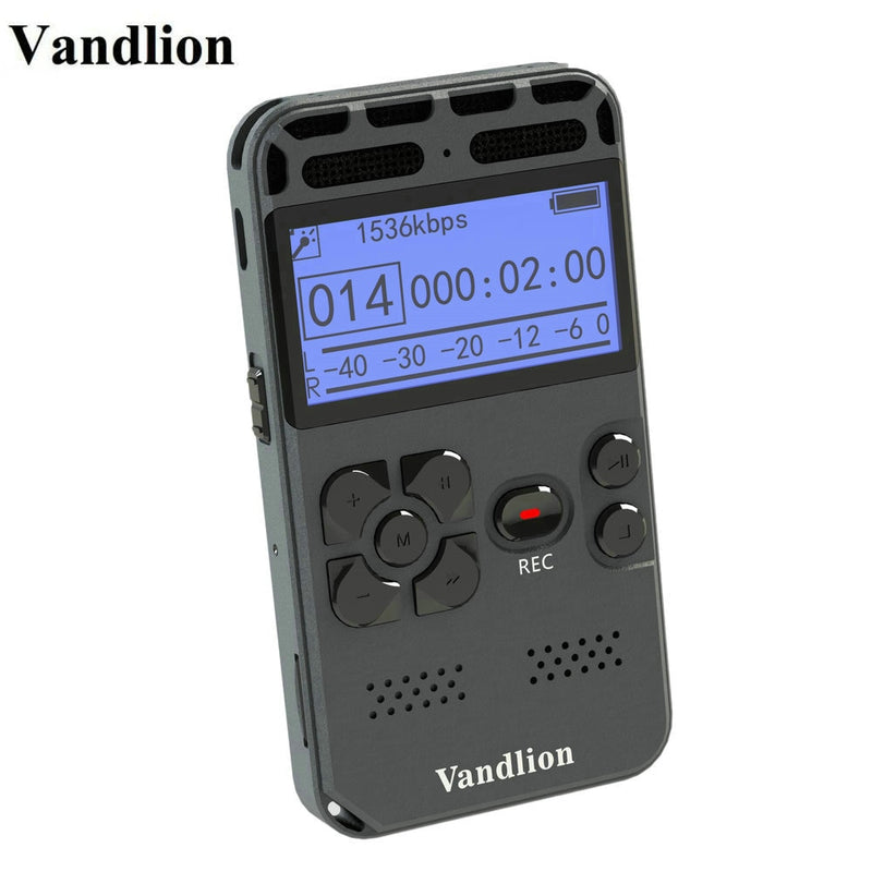 Vandlion Digital Voice Recorder Audio Recording Dictaphone MP3 LED Display Voice Activated 8GB