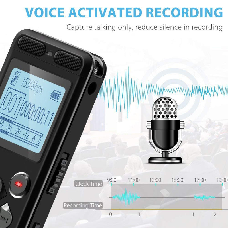 Vandlion V36 Professional Mini Digital Voice Recorder Long time Recording Voice Activated Dictaphone
