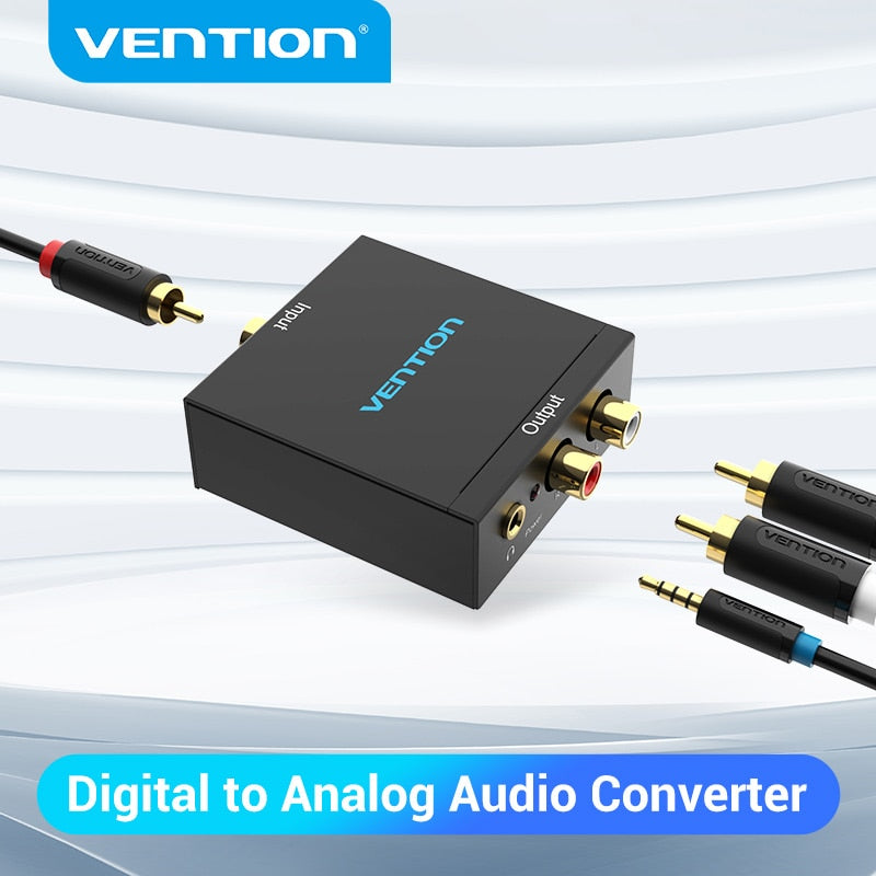 Digital to Analog Audio Converter Adapter 3.5mm Jack RCA  Decoder Optical Fiber Coaxial Signal