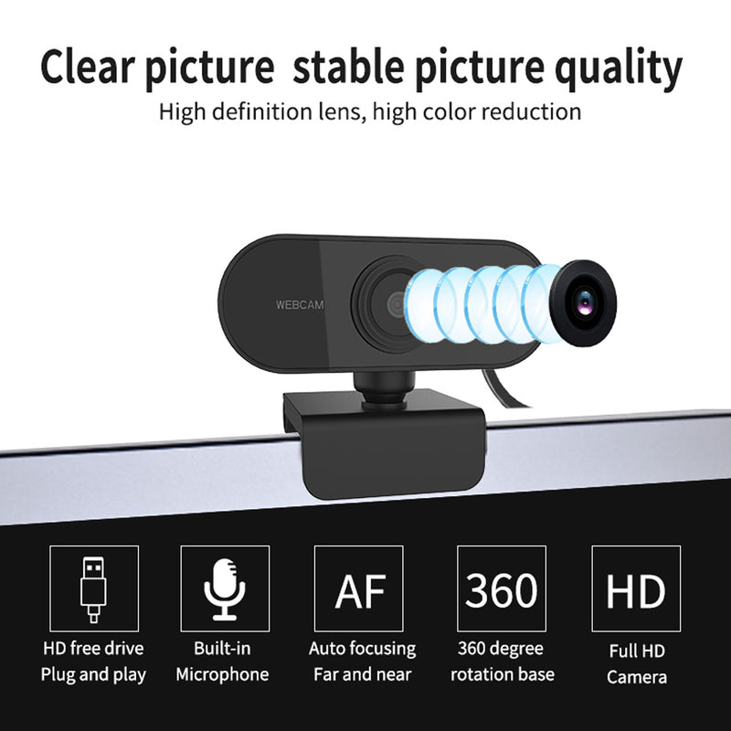 Webcam 1080P Full HD Web Camera with Microphone USB Plug Web Cam for PC, Mac & Desktop