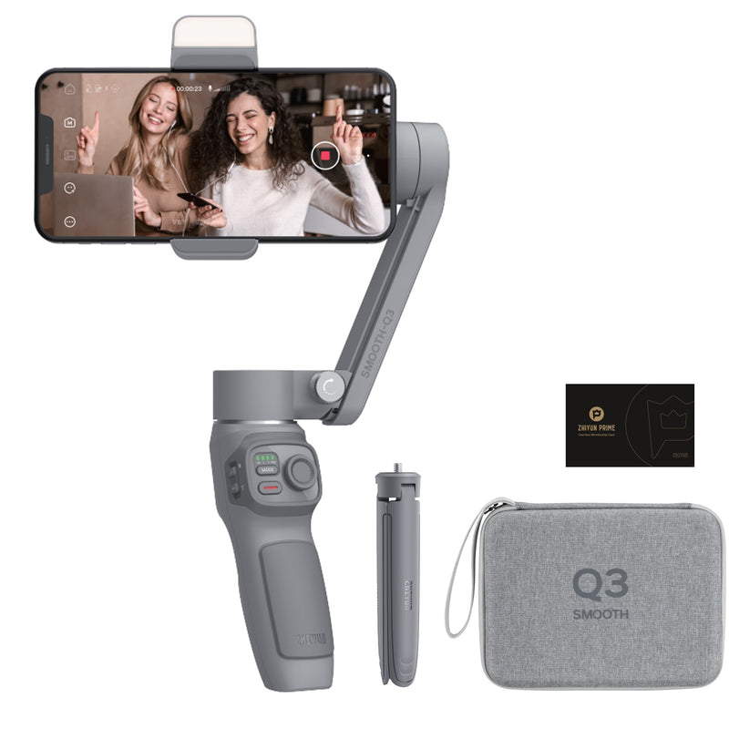 SMOOTH Q3 Smartphones Gimbal 3-Axis Flexible Phone Handheld Stabilizer with Fill Light