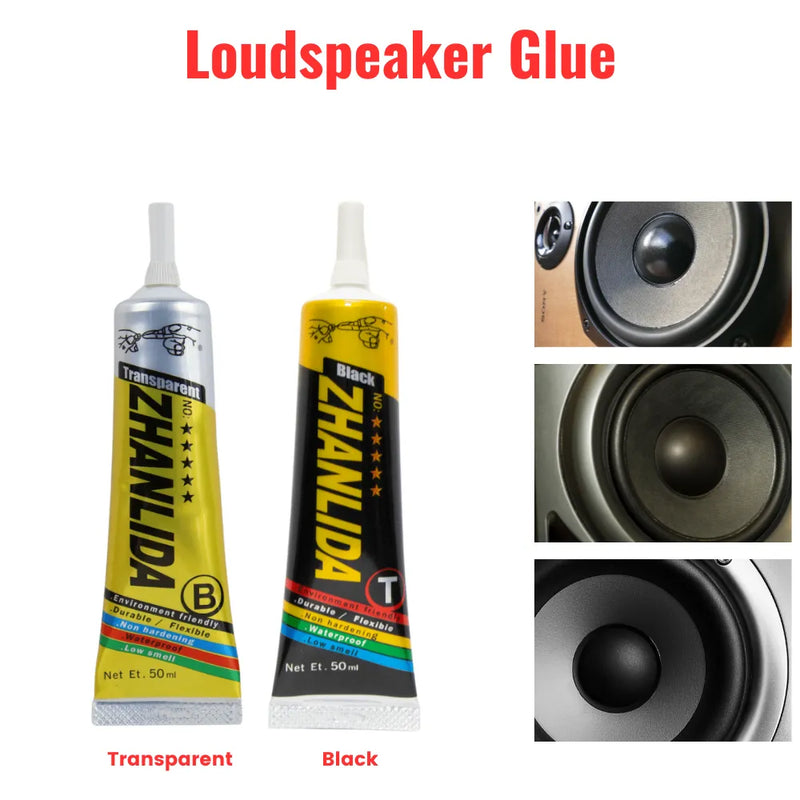 Black/Transparent Loud Speaker Repair Glue Foam Side Dust Cap Rubber Edge Cone Basin Strong Adhesive