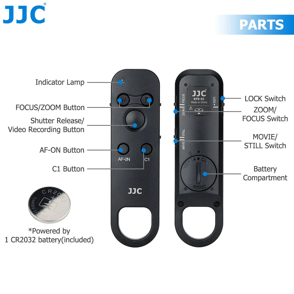 JJC Wireless Bluetooth Remote for Sony ZV-E1, ZV-E10, A7R V, A7 IV, A7 III, FX30, A7CR, and More