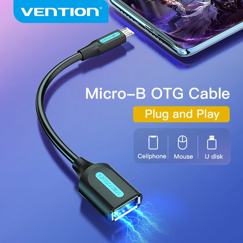Vention Micro USB OTG Cable Adapter for Xiaomi, Samsung, Tablets & Android USB 2.0 Devices